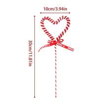 4个红白相间心形装饰签，情人节花束装饰、餐桌摆饰、DIY婚礼、生日派对装饰、浪漫礼物点缀 - 紅白色 - 查看 5