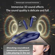 Auriculares Bluetooth TWS 5.4 Sonido Espacial Dolby, Reducción de Ruido Inteligente, Batería 18 Horas + Modos Juego & Música, ¡Oferta Limitada de Alto Rendimiento al Mejor Precio! - Azul oscuro - Ver 6