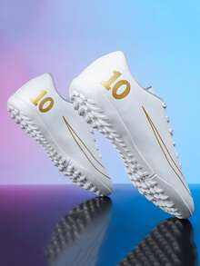 青少年运动足球鞋,校园学生男女足球训练鞋,足球比赛专用鞋,防滑鞋钉,脚感舒适,轻便舒适 - 白色 - 查看 18