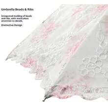 Zweischichtiger Spitzen-Prinzessinnen-Regenschirm - Stickerei-Design + UV-Schutz-Schwarzbeschichtung, 3-fach kompakt für Sonne & Regen, ideal für Damen - Violett - Übersicht 7