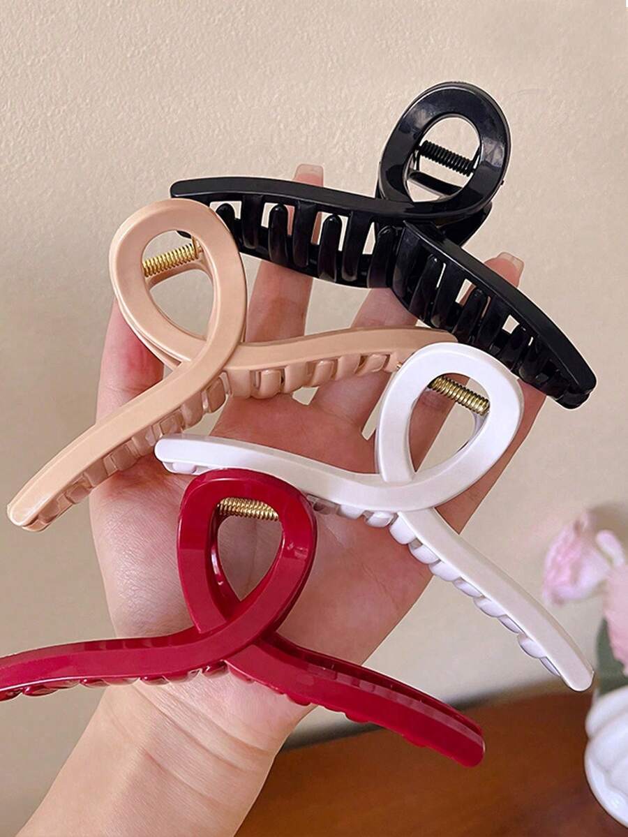 柔软硅胶发爪夹,高端防脱落耐用发夹,方形软爪发夹,适合女性,弹性爪夹适合浓密头发,轻巧舒适的大号发夹,特别柔软的发夹,适合各种场合,2025新款女士发饰爪夹,时尚秋季发爪夹,秋季发夹,优雅发夹,适合冬季假日装扮的女士发饰 - 彩色 - 查看 1