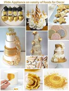 15g Bột bụi vàng, Bột nhũ, Bột ngọc trai, Bột kim tuyến, Dùng để trang trí bánh, Làm bánh, Fondant, Gumpaste, Macaron Chocolate, Bánh Mousse, Kẹo mềm, Đồ uống, Bánh quy, Món tráng miệng, Đồ uống, Dâu tây, Nghệ thuật trang trí DIY, Sinh nhật hoặc Tiệc cưới, Hoàn hảo cho Trang trí nhà, Nhà hàng hoặc Sự kiện, Khuôn silicon lỏng trang trí, Nến kim tuyến Trang trí bánh Topper Trang trí bánh Trang trí bánh Dụng cụ trang trí bánh (Không ăn được) - Nhiều màu - Xem 6