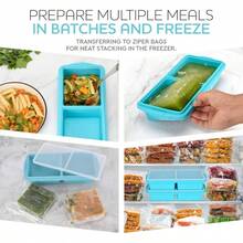 Silicone Freezer Tray With Lid - Soup Freezer Container Molds - 2 - Cup Large Cube Tray - Makes 4 500ml Portions Cubes, Freezing Soup, Stews, Sauces. OvenDishwasher - Safe2 - Pack - 2 cốc, màu xanh - Xem 4