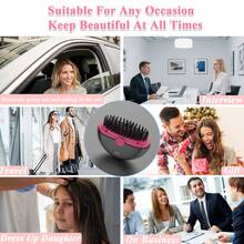 Mini Portable Cordless Straight Hair Comb,Portable Negative Ion Straightening Brush,Long Battery Hot Comb Hair Straightener,Lightweight & Mini Carry,Settings Anti-Scald