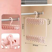 1 buc. Cuier pentru pantaloni care economisește spațiu cu cleme pentru șosete și lenjerie intimă - perfect pentru dormitor, baie, dulap și depozitare în cămin