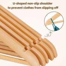 Premium Wooden Hangers 50 Pack Non-Slip Coat Clothes Hangers W/360° Swivel Hook - 預設 - 查看 5