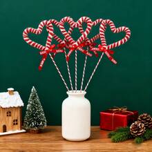 4个红白相间心形装饰签，情人节花束装饰、餐桌摆饰、DIY婚礼、生日派对装饰、浪漫礼物点缀 - 紅白色 - 查看 2