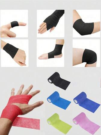 1pc Elastic Bandage Self-Adhesive Finger Wrist Palm Ankle Anti-Theft Wrapping Tape Sports Tape Bandage Non Woven Elastic Sports Self-Adhesive Elastic Bandage Wrap Tape Elastomer Knee Finger Ankle Palm Shoulder Support Pad Non Woven Sports Bandage Skin Patch Adhesive Bandage Gym Gym Accessories Bandages Sports Tape