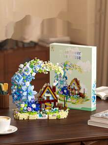 2000+ Pcs Micro Particle Blooming Moon Flower House Building Blocks - Large Adult Construction Blocks - Suitable For Home Decor, Holiday Decoration, Birthday Gift, Christmas Gift - Multicolor - View 9