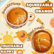 Realistic Orange Fruit Squeeze - Soft, Slow-Bouncing Relax Gadget With Durable TPR Material, Portable Travel-Friendly Design For Desk, Bedroom, Office - Unique Gift For Birthdays, , Valentine'S Day, , Desk Accessory - Multicolor - View 6