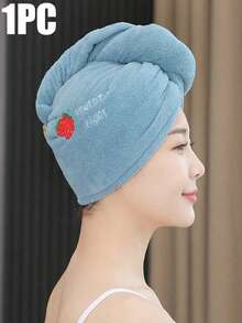 1-10件女用乾髮帽，加厚珊瑚絨吸水三角帽，卡通刺繡髮巾，洗澡帽，髮飾，返校旅行度假必備，女用髮飾 - 彩色 - 查看 20