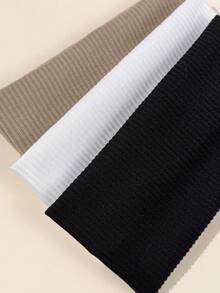 3pcs Solid Hair Band Casual, Gym Headband Turban Headband Sweatband, Hairband Fall Winter Hair Accessories For Women For Vacation Outfits Woman Elegant Scarf Women Bandana Soft Headwrap - Multicolor - View 3