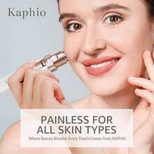 Removedor de vello de cejas para mujer: recargable, 2 en 1, recortadora de cejas y afeitadoras faciales, dispositivo de depilacin elctrico sin dolor para cara, cejas, melocotn, pelusas con luz - Azul - Ver 5