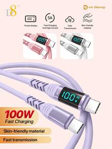 D8 USB-C 转 USB-C 数据线，支持 100W/5A PD 快充，带 LED 显示屏，采用耐用尼龙编织材质，便携设计，数据传输速度高达 10Gbps，兼容 17/16/15 Pro Max/15/13、2023/Pro（所有型号）、iPad Pro 2023/iPad Air 5/iPad Mini 6、三星 Galaxy S23 Ultra/S23+/S23/S22 Ultra/S22+/S22/S21 Ultra/S21+/S21/S20 Ultra/S20+/S20/Note 20 Ultra/Note 20/Note 10 Plus/Note 10/A90/A80/A72/A71/A70 等设备。 - 彩色 - 查看 2