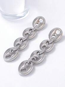 1 Cặp bông tai dài hình học CCB tối giản Punk sang trọng dành cho nữ - Hoa tai chắp vá hình học - Xem 6