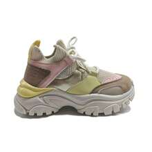 Zapatillas deportivas casuales para mujer, planas, cómodas y fáciles de llevar, versátiles y duraderas. Zapatillas de moda con suela plana que no cansan los pies, ideales para el uso diario y el trabajo. Zapatillas deportivas de plataforma adecuadas para universitarias y para todas las estaciones. Diseño clásico y elegante, calzado femenino moderno y cómodo con suela gruesa de colores y estilo casual. - Beis - Ver 2