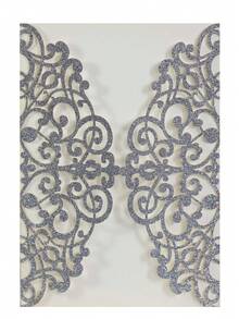 Paquete de 10 invitaciones de boda cortadas con láser, brillantes y en color plateado y dorado claro (incluye tarjetas en blanco, sobres y moños de cinta), tarjetas de invitación elegantes y de alta calidad para bodas y fiestas - Multicolor - Ver 20