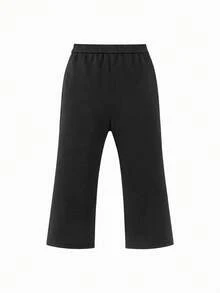 mini bala Calças de Fleece Edição Artista para Meninas Inverno 2025, Calças Flare Macias e Quentes - Preto - Visão 5