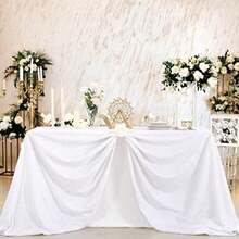 B-COOL - Mantel Rectangular de Lentejuelas para San Valentín, Navidad, 60 x 102 Pulgadas, sin Costuras, Tela de Lentejuelas Rojas, para decoración(259.1 x 152.4 cm (Rectangular) Blanco) - Multicolor - Ver 3