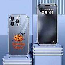 Cubierta de teléfono transparente para combinaciones de moda,Cubierta de teléfono transparente con diseño de calabaza y texto Spooky vibes para Halloween ideal para uso diario Aplicable a teléfonos Apple y Galaxy. Adecuado para teléfonos Apple y Galaxy. - transparente - Ver 2