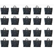 20 piezas Bolsas de tote de regalo de plástico grueso, bolsas de compras reutilizables con acabado mate, negro y blanco, adecuadas para recuerdos de fiesta, embalaje impermeable, patrón de lunares redondos, gran capacidad para ropa, compras de mujeres, cumpleaños, boda, San Valentín, despedida de soltera, ducha nupcial, Halloween, Navidad