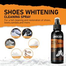 AKSGRP 120ml Shoe Whitening & Cleaning Spray | No Scrubbing Needed, Brightens Leather, Canvas, Mesh, Midsole, Heel Edges, Spray-On Whitening, No Rinsing, No Sticky Residue