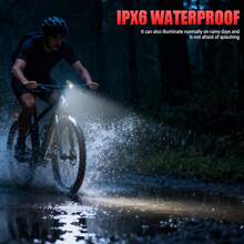 1pc High-Tech Smart Bike Headlight With Auto On/Off Sensor, Type-C Fast Charge, Light As 2 Eggs, High-Lumen Wide Beam, RGB Side Light, Accurate Power, Easy Install