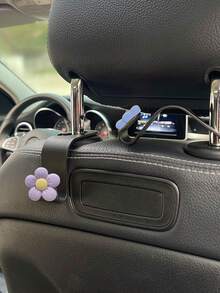 2pcs Flower Decor Car Seat Back Hook - Multicolor - View 6