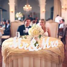 Mr And Mrs Sign For Wedding Table,Large White Mr And Mrs Sign,Wooden Letters,Mr & Miss Sign With Just Married Banner Wedding Decorations For Anniversary, Valentine's Day Decor, Wedding Decor, House Decor, Bedroom Decor, Kitchen Decor, Bathroom Decor - Multicolor - View 11