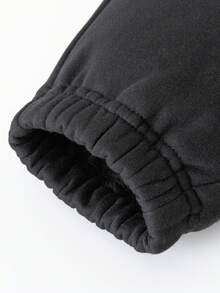 mini bala Kids Pants Adjustable Waist Warm Soft Long Trousers Winter 2025 - Black - View 8