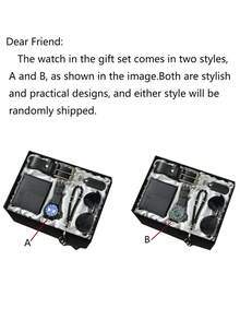 7pcs/Set Men's Watch Gift Box, Suitable For Boyfriend, Father's Day, Birthday, Wedding Anniversary, Valentine's Day, Teacher's Day, Graduation, Back To School - Black - View 4