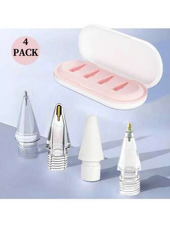 Puntas de lápiz de repuesto compatibles con Apple Pencil Pro, puntas de lápiz mejoradas compatibles con Apple 2nd 1st Gen USB-C y Crayon Digital Pencil, puntas de lápiz de aguja con estuche, juegos de lápices para iPad Pro