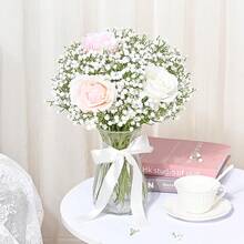 Bó hoa baby's breath nhân tạo 1/3/500 bông, hoa giả dùng trang trí ngày Valentine, cô dâu, đám cưới, nhà cửa, nhà hàng, phòng ngủ, ngày lễ, tiệc sinh nhật, trang trí sân vườn ngoài trời (Cần ít nhất 60 bông để đạt hiệu quả như trong hình) - trắng - Xem 6