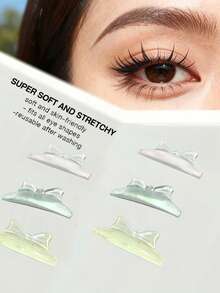 10Pcs/5Sizes Self Sticky Lash Lift Pads,Eyelash Perm Rods No Glue Lash Lift Shields,Reusable Soft J&L&B& D Curls Makeup Beauty Tool Pink Color