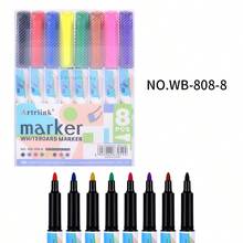 8/12 Colors Dry Erase Markers Set, Quick Drying And Easy To Wipe, Suitable For Teachers, Home, Office And School Supplies