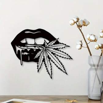 1 pieza Decoración de pared de metal con diseño de hoja negra, arte de metal para decoración de cafetería, jardín, sala de estar, dormitorio y balcón