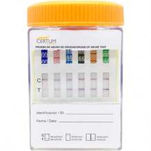 Certum - Prueba rápida para detección de abuso de sustancias Vaso Hermético y Tiras Reactivas en un solo dispositivo Detecta 6 Diferentes Tipos de Drogas en orina AMP/PCP//MET/MOP/THC (1) - como en la foto - Ver 5