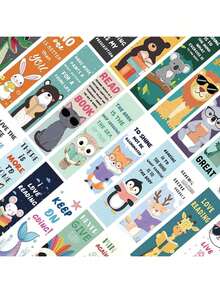 Bộ 10/20/30 thẻ đánh dấu sách hình động vật hoạt hình, văn phòng phẩm tối giản, vật liệu sáng tạo cho sách, thẻ đánh dấu sách giấy, có thể tự làm, màu sắc khác biệt tùy theo sản phẩm thực tế, giao hàng ngẫu nhiên - Nhiều màu - Xem 8