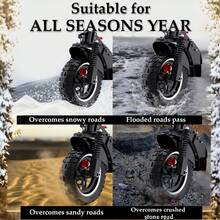 10x2.75-6.5 无内胎全地形电动滑板车轮胎 - 高强度四层耐磨橡胶，10英寸越野轮毂，适用于 Not Highway 5/Dualtron 3/Hover-1/Alpha/Hiboy/Titan PRO 电动滑板车 - 兼容 70/65-6.5 轮胎