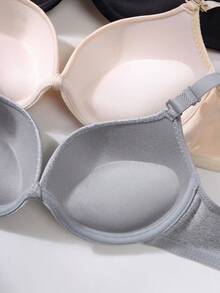Eusto 3pcs Pack Teen Girls' Underwear Small Bust Push-Up Bra - Features A Tied Neckline, Thickened Lining Cups For Better Support And To Prevent Sagging During Development. - Nhiều màu - Xem 6