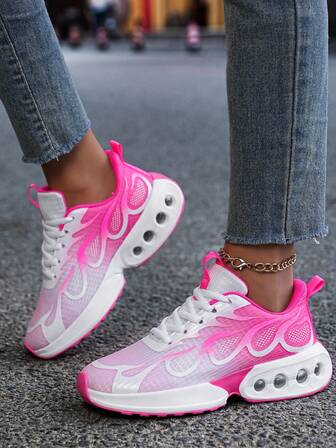 新款女士优雅舒适百搭休闲透气鞋，轻便时尚运动休闲鞋，渐变运动鞋，系带休闲运动鞋，适合跑步、健身等各种运动场景。