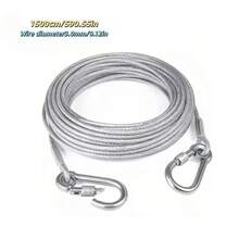 1pc Plastic Coated Galvanized Steel Wire Clothesline (Diameter 0.2/0.3cm), A Portable Multi-Purpose Steel Wire Rope. Suitable For Indoor/Outdoor Laundry, Drying Clothes And Bedding. Ideal For Camping Gear, Bathroom And Dorm.