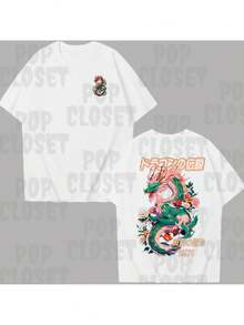 Pink And Green Dragon T-Shirt Unisex 100% Cotton New Arrival Streetwear Fast Shipping Plus Size - 白色 - 查看 2