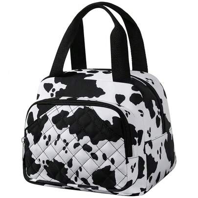 Lunch Bag Reusable Insulated Cooler Adult Lunch Tote Bag - Thermal Lunchbox Leakproof Waterproof Cooler Bag For Work Office Camping Travel Lunch Box For Women (Cow Pattern),CowPattern