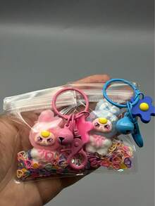 1件最新款KEYCEO兔女郎玩偶系列PVC装饰品，配有优雅的樱花钥匙扣、闪亮装饰和透明保护袋，便携易用，适合作为新年、感恩节、圣诞节和其他节日的限量版礼物、派对礼品和聚会礼物。 - 彩色 - 查看 2