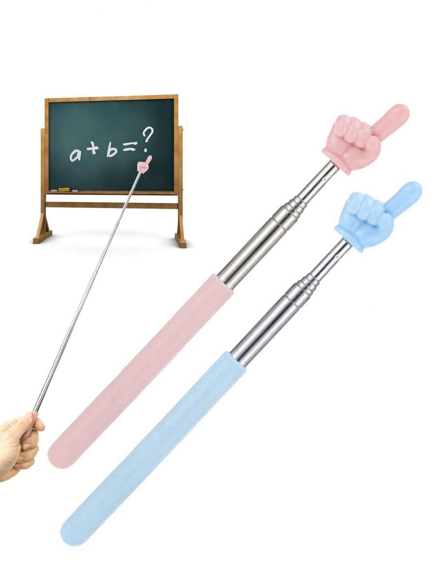 1pc Pink/Blue Retractable Teacher Classroom Pointer, Finger Reading ...