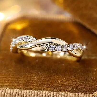 1 pieza Anillo de compromiso elegante y brillante para mujer, plateado con circonita cúbica sintética brillante, adecuado para bodas, compromisos y eventos formales, hermoso y elegante anillo de compromiso/boda como regalo del Día de San Valentín