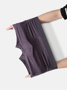 6pcs Bamboo Fiber Men's Underwear, Solid Color Minimalist Design, Mid-Rise, Soft, Breathable, Moisture-Wicking, Casual Homewear Boxer Briefs - Multicolor - View 5