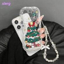 Funda de Teléfono con Patrón Navideño de Onda Crema - Sin Cordón, Compatible con iPhone 17 Air/16E, 14/15/16 Plus, 17/16/15/14/13/12/11 Pro/Pro Max, X/XR/XS Max, Funda Suave de TPU, Buen Agarre, Diseño Simple y Fresco, Adecuada para Hombres y Mujeres, Borde de Onda, Múltiples Colores Disponibles - transparente - Ver 6