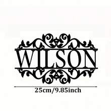 1pc Personalized Metal Name Plate/House Number Plate - Customized Outdoor Wall Letter Combination - Family Surname Plaque - Black - View 13